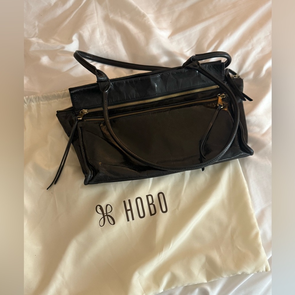 HOBO Sleek Black Leather Hobo Bag